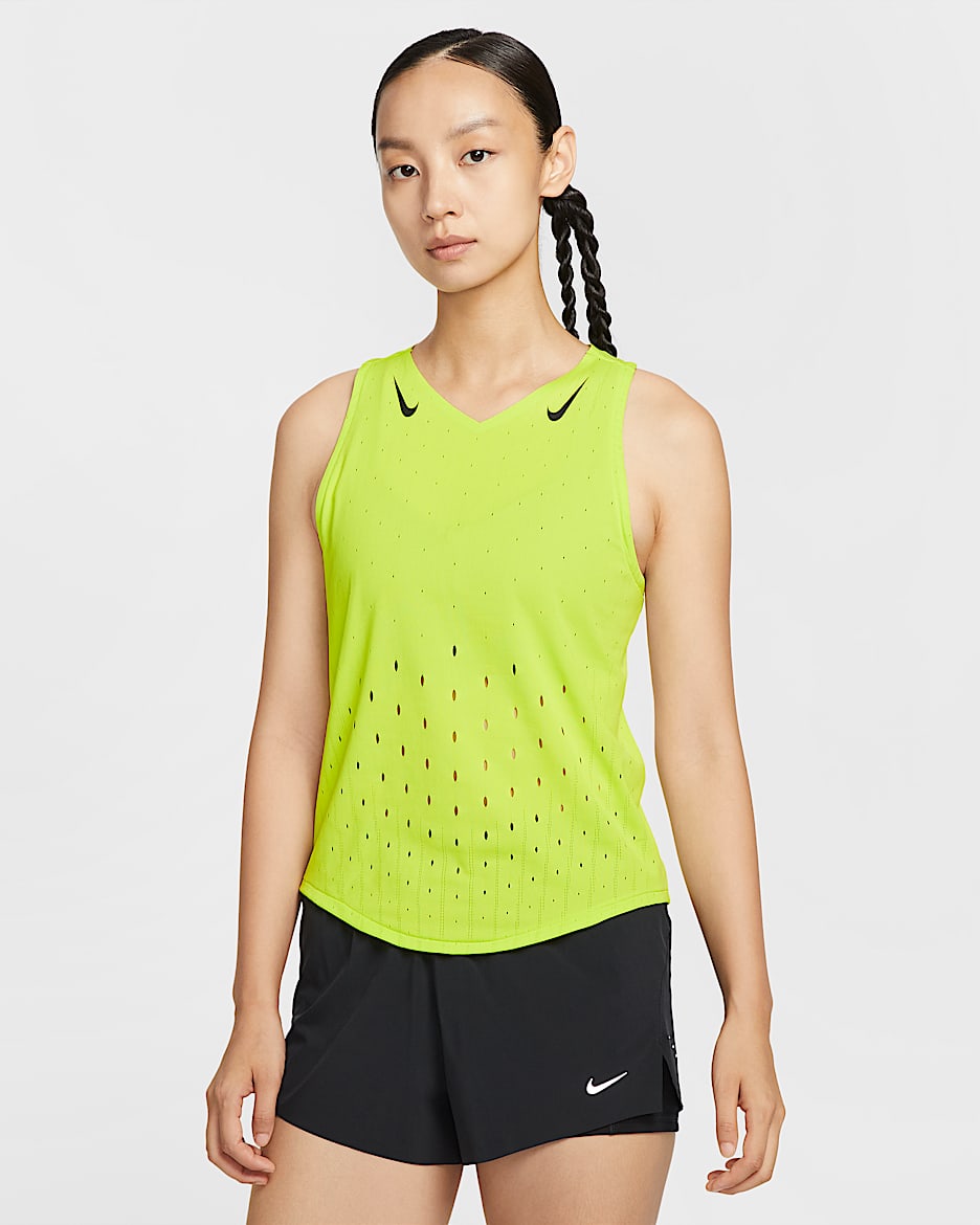 Nike AeroSwift Dri-FIT ADV 女子速干跑步背心 - 明黄/黑