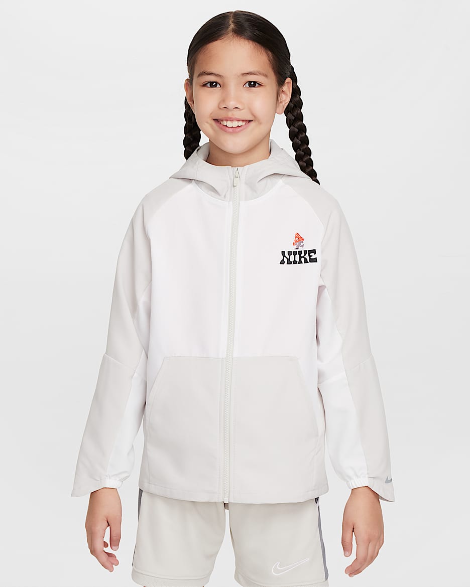 Nike Dri-FIT 大童速干梭织夹克防晒衣 - 浅骨色