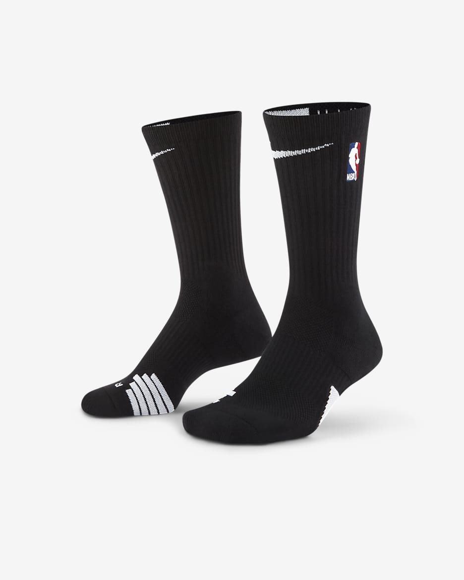 Nike Elite NBA 速干中筒运动袜（1 双） - 黑/白色