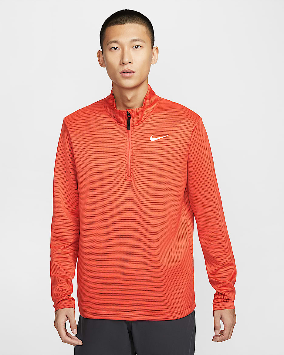 Nike Victory Dri-FIT 男子速干高尔夫上衣 - 太空粘土黄/煤黑/白色