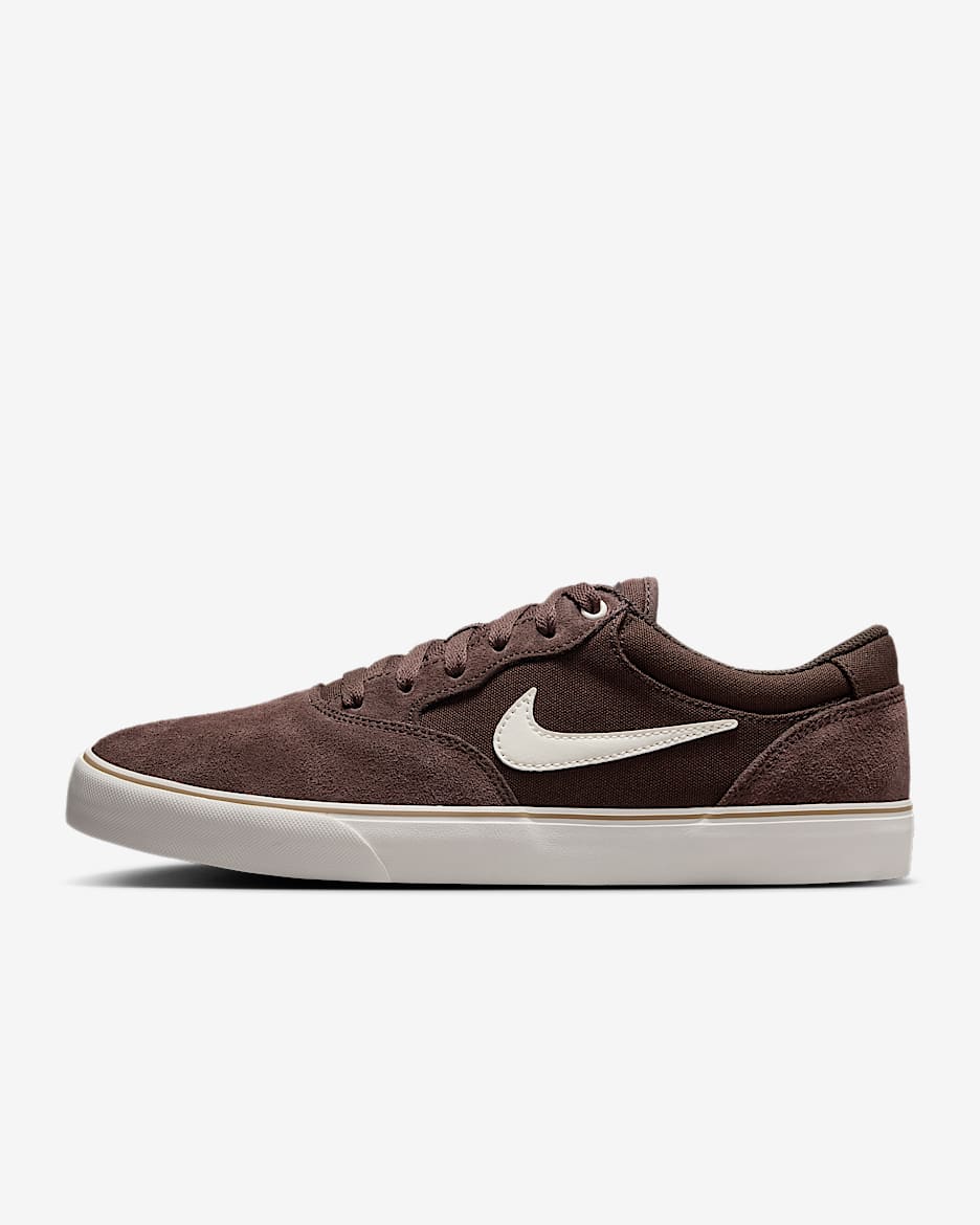 Nike SB Chron 2 男/女复古缓震薄底滑板鞋 - 巴洛克棕/幻影灰白/杏茶色/淡象牙白
