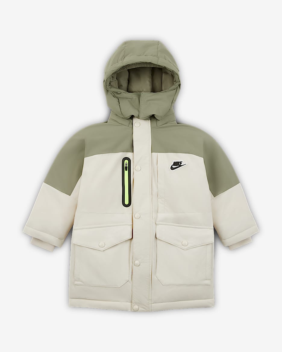Nike 幼童三防羽绒中长款夹克 - 浅土褐