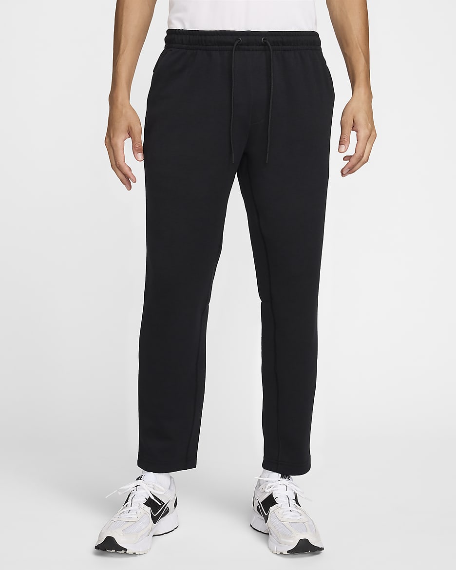 Nike Primary Fleece Dri-FIT 男子速干防晒锥形剪裁运动长裤 - 黑/黑