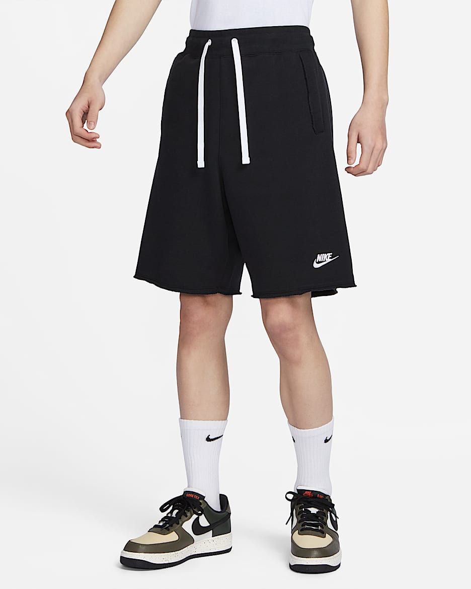 Nike Club Fleece Alumni 男子法式毛圈短裤 - 黑/白色/白色