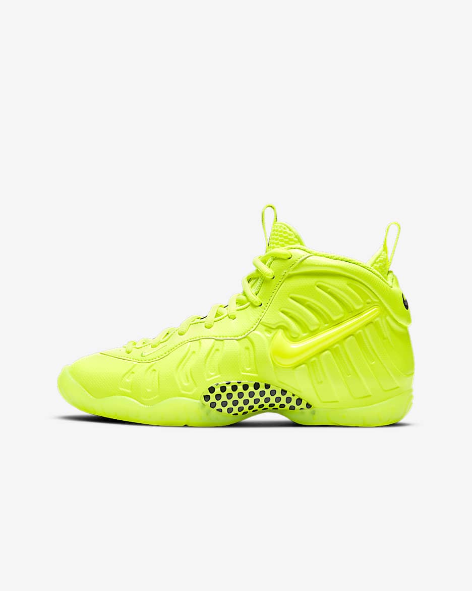 Nike Little Posite Pro (GS) 大童运动童鞋 - 荧光黄/荧光黄/黑/荧光黄