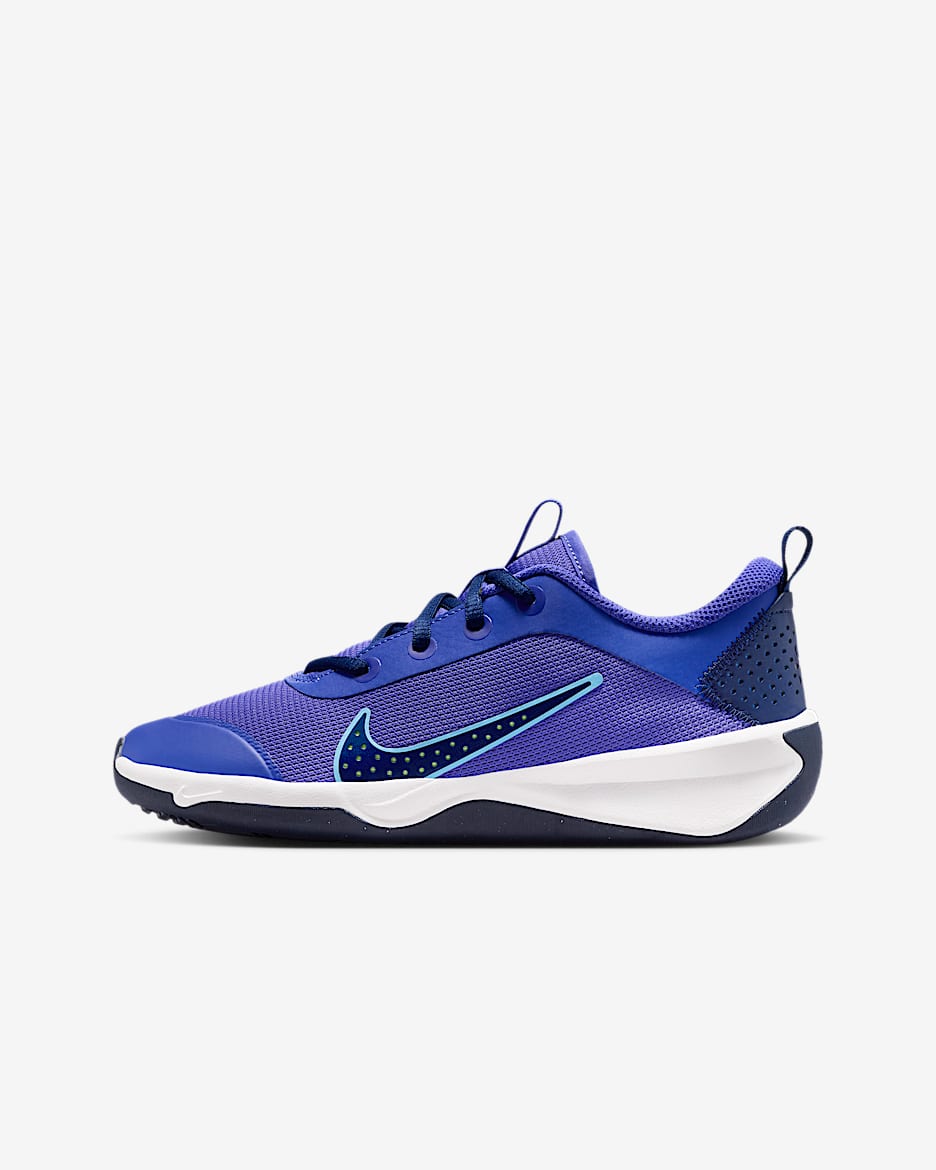 Nike Omni Multi-Court 大童体育课综合运动鞋 - 波斯紫/空间蓝/荧光黄/大学蓝