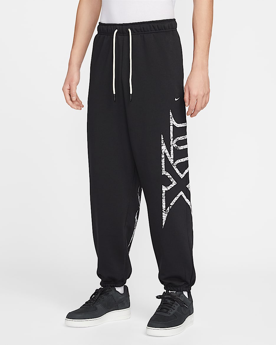 Ja Therma-FIT 莫兰特男子加绒篮球长裤 - 黑/苍野灰