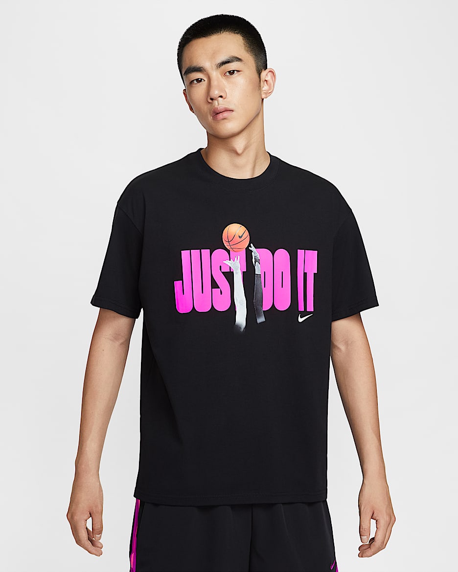 Nike "Just Do It" 男/女篮球T恤 - 黑