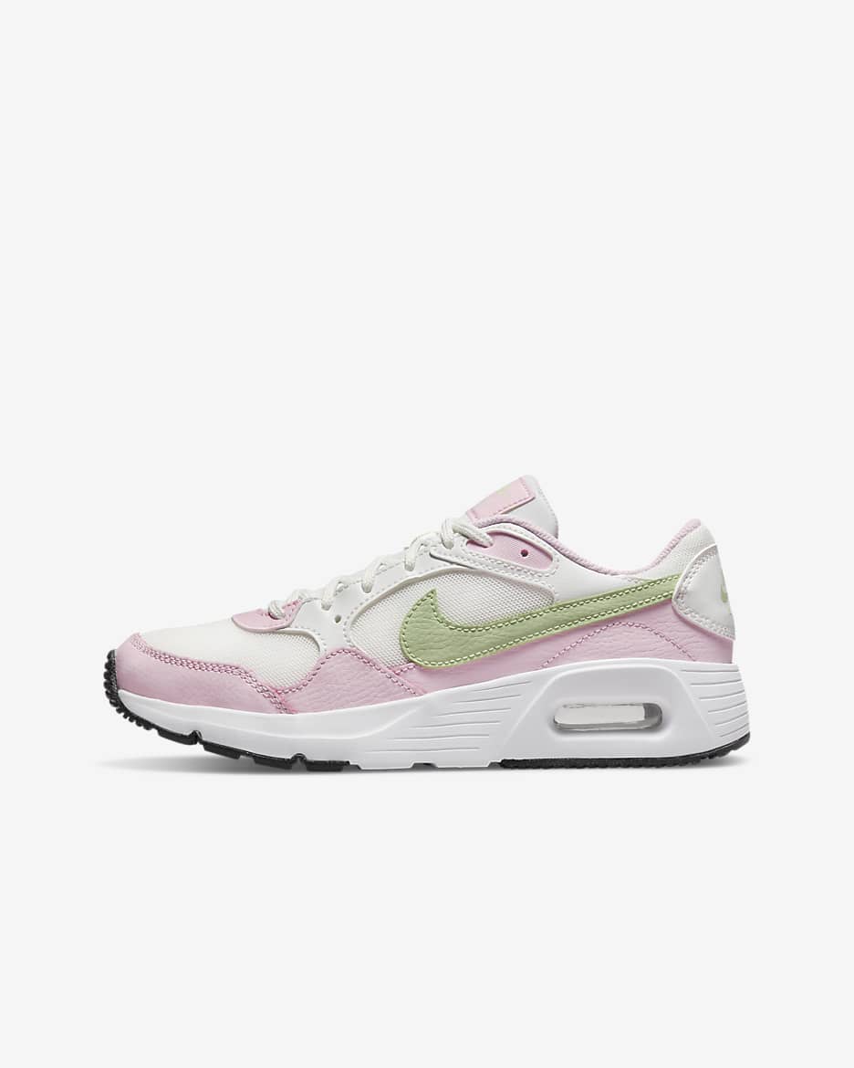 Nike Air Max SC (GS) 大童运动童鞋 - 山峰白/泡沫粉/黑/蜜瓜绿