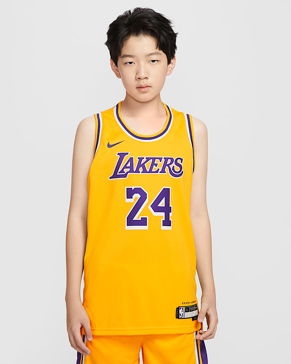 洛杉矶湖人队 Icon Edition Nike NBA Swingman Jersey 大童（男孩）速干球衣 - 阿马里洛黄