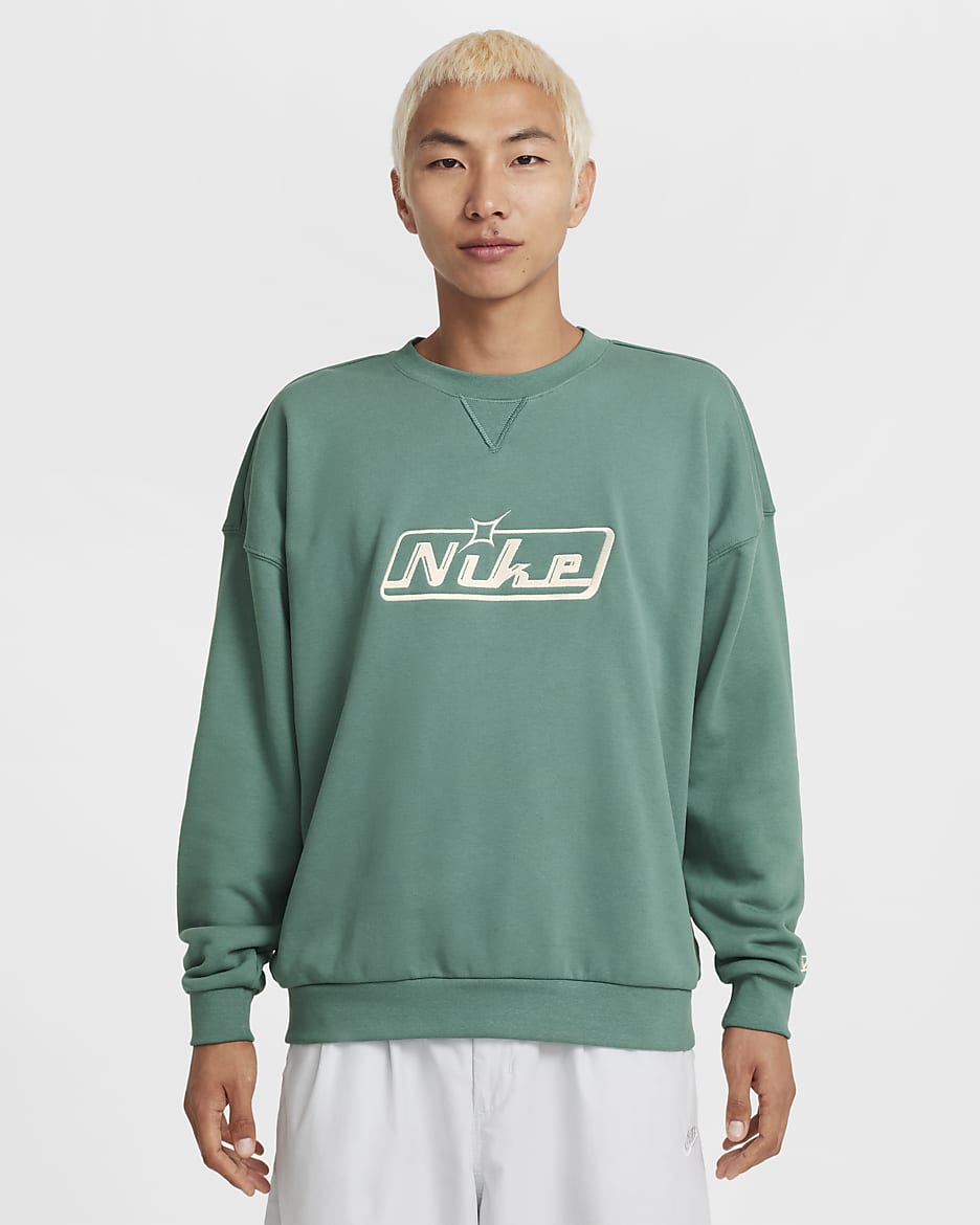 Nike Club 男子 Oversize 风圆领运动衫 - 海岸绿/帆白