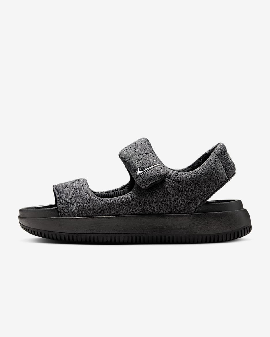 Nike Calm SE 女子凉鞋 - 黑/黑/金属银