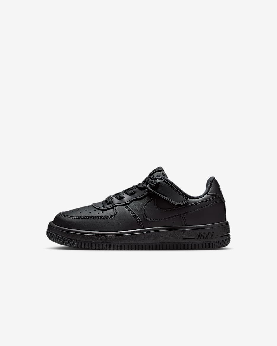 Nike Force 1 Low EasyOn 幼童运动鞋 - 黑/黑/黑/黑