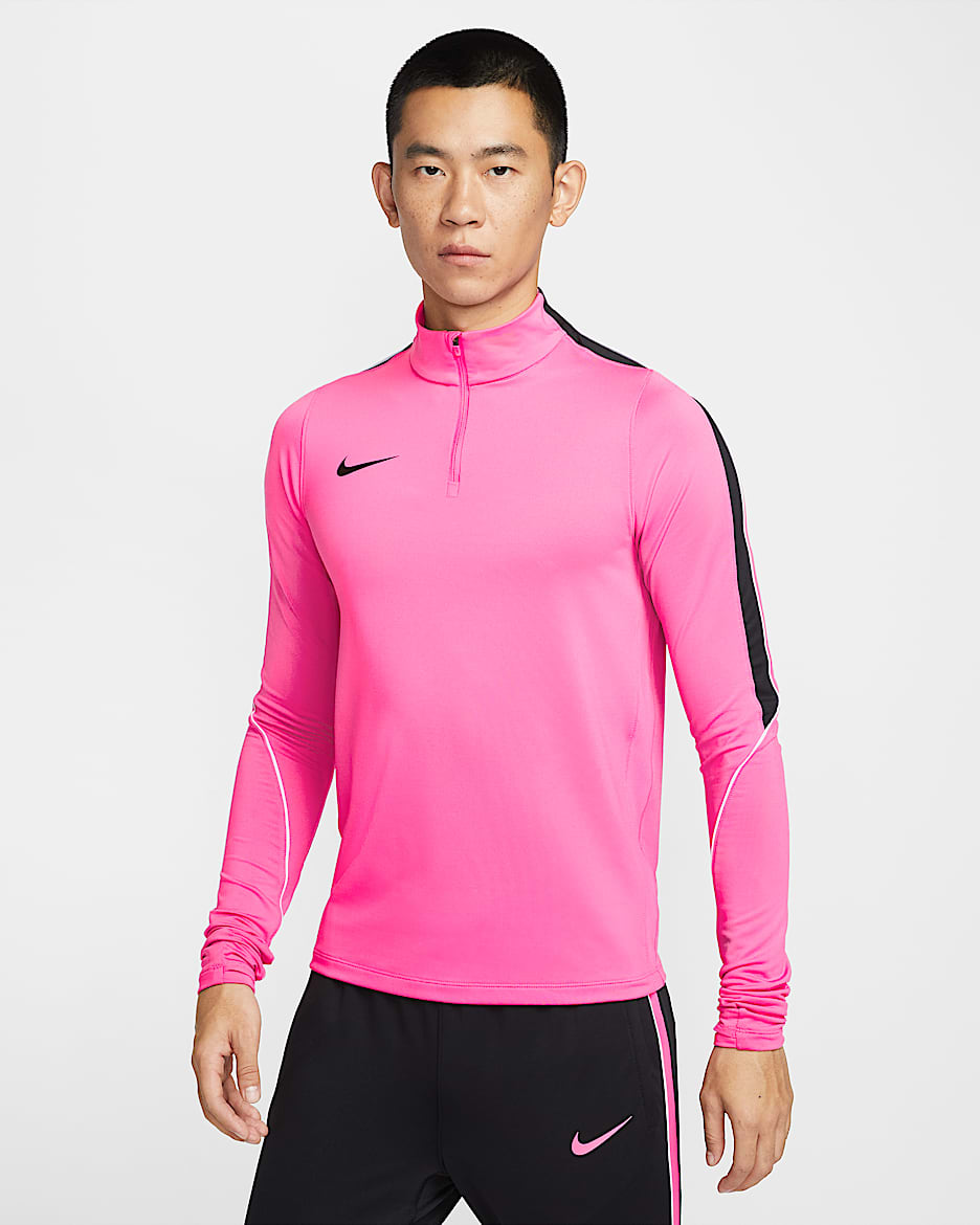 Nike Strike Dri-FIT 男子速干长袖足球训练上衣 - 亚紫粉/黑/黑/黑