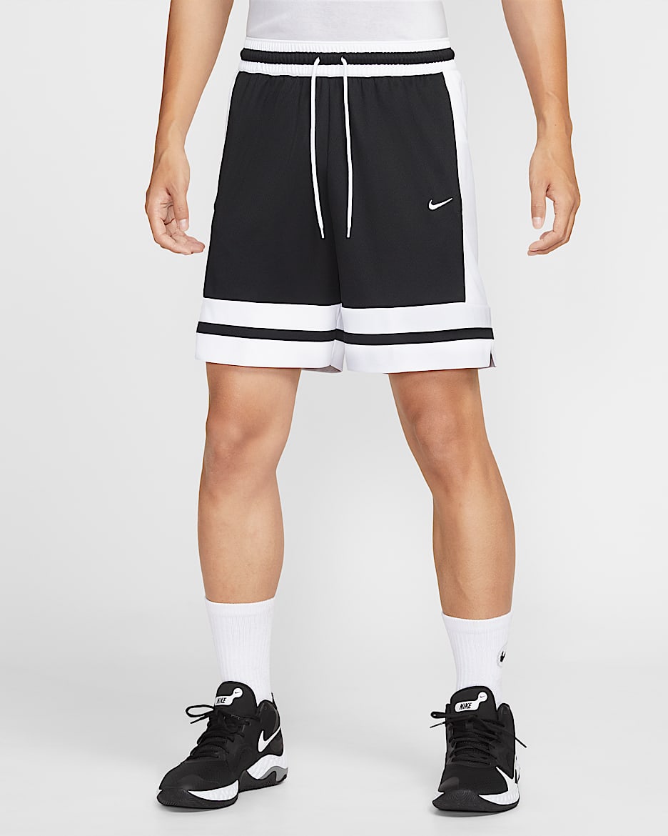 Nike Dri-FIT 男子速干篮球短裤 - 黑/白色/黑/白色
