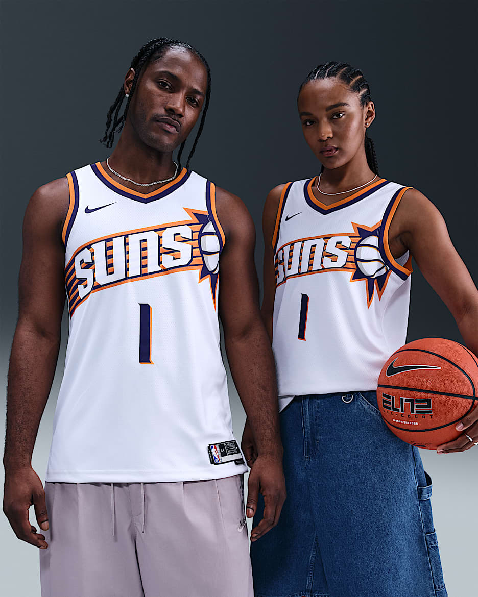 菲尼克斯太阳队德文·布克 (Devin Booker) Association Edition Nike Dri-FIT NBA Swingman Jersey 男子速干球衣 - 白色