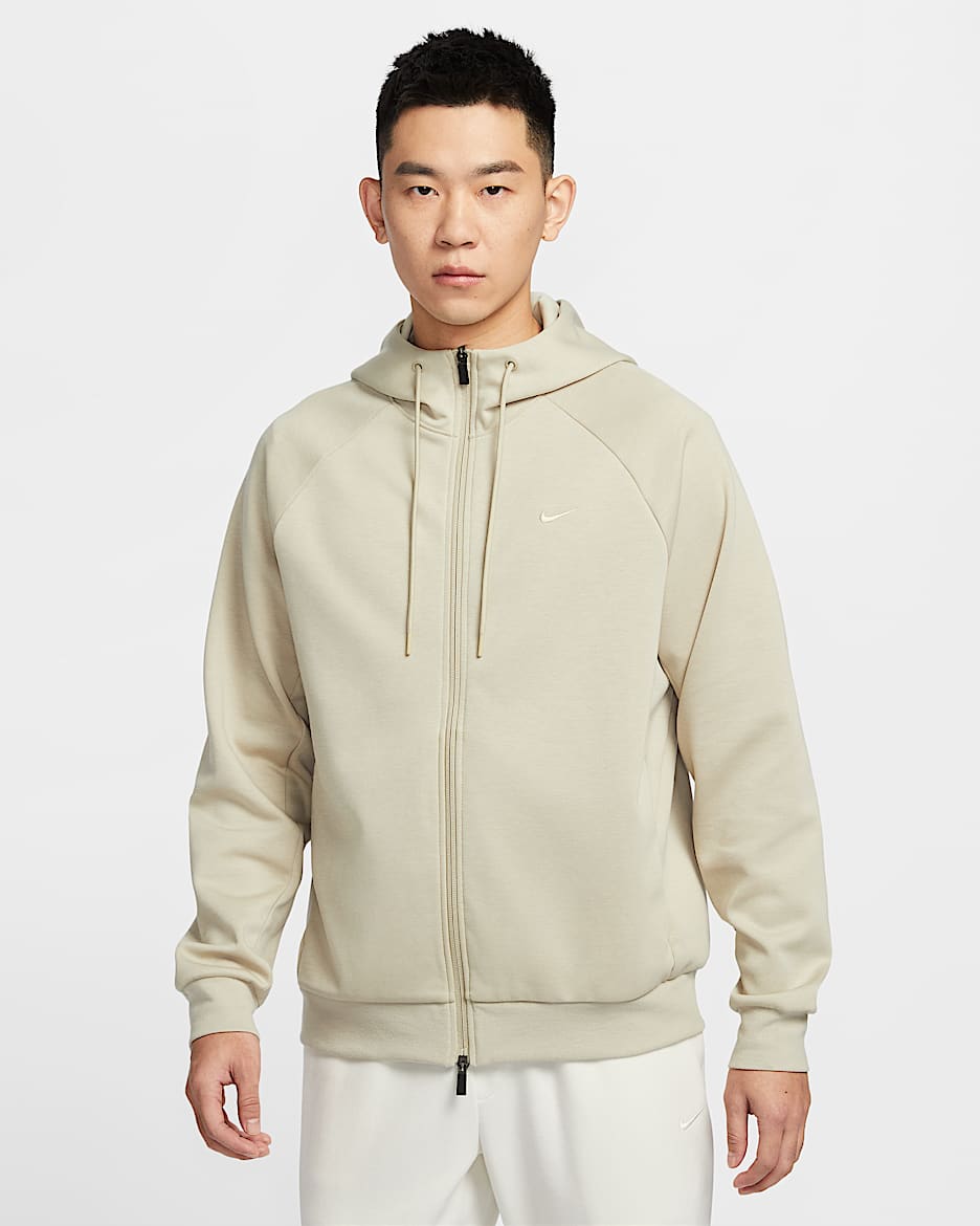 Nike Primary Fleece Dri-FIT 男子速干全长拉链开襟运动连帽衫防晒衣 - 沙漠卡其/沙漠卡其