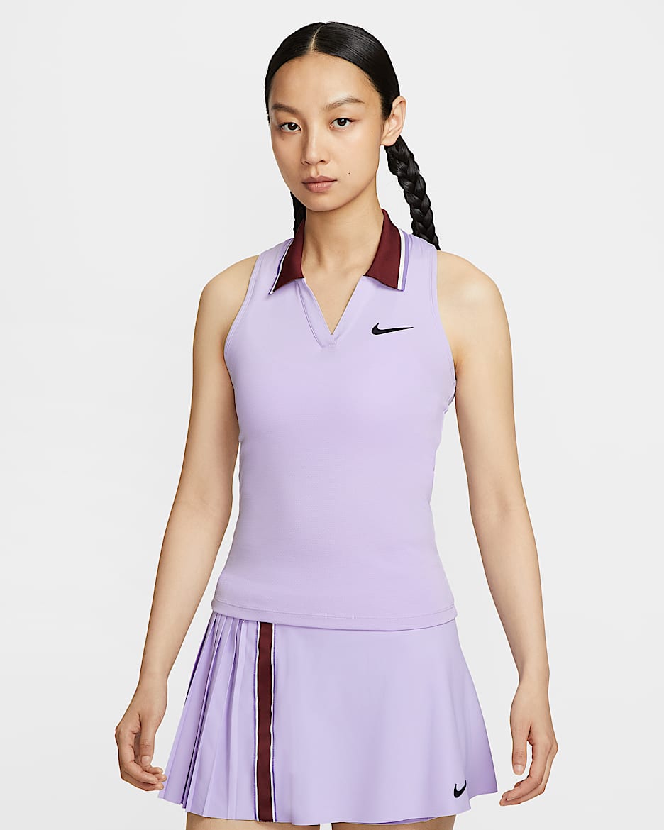 NikeCourt Slam Dri-FIT 郑钦文同款女子速干网球背心 - 绣球花紫/暗队红/黑