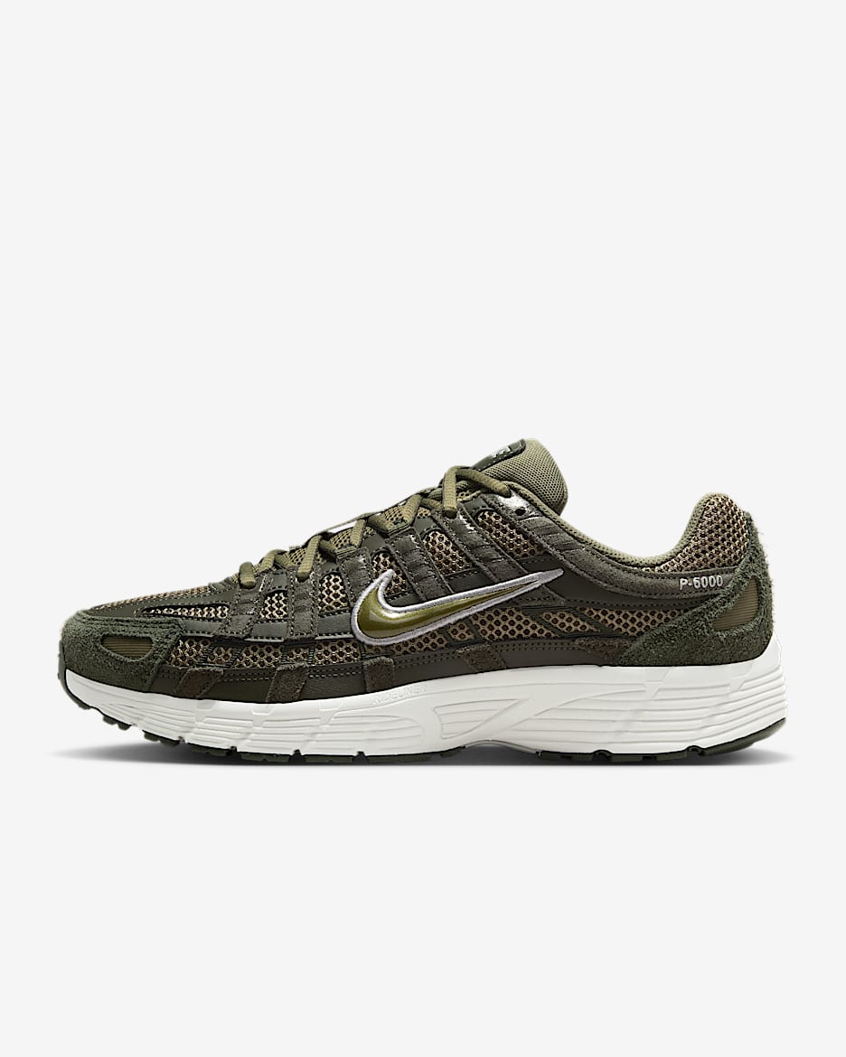 Nike P-6000 SE 男子复古跑鞋风运动鞋 - 红杉绿/幻影灰白/金属银/中橄榄绿