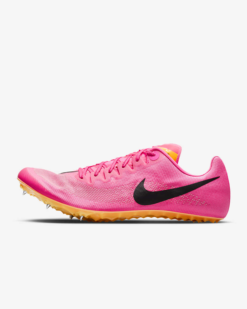 Nike Zoom Ja Fly 4 男子田径钉鞋 - 透明粉/激光橙/黑