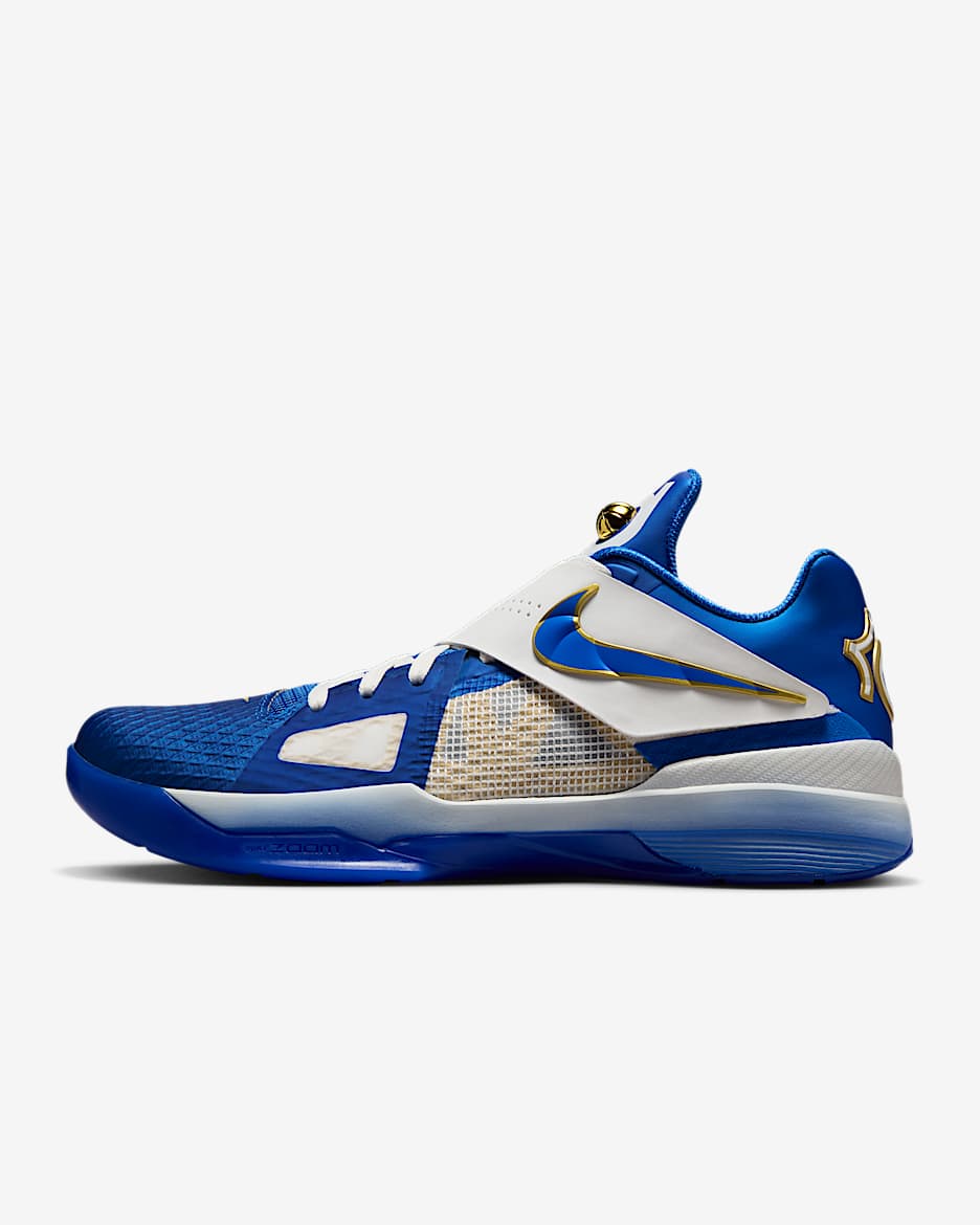 Nike Zoom KD 4 杜兰特男子运动鞋 - 皇家蓝/金属色/亮杉木绿/山峰白