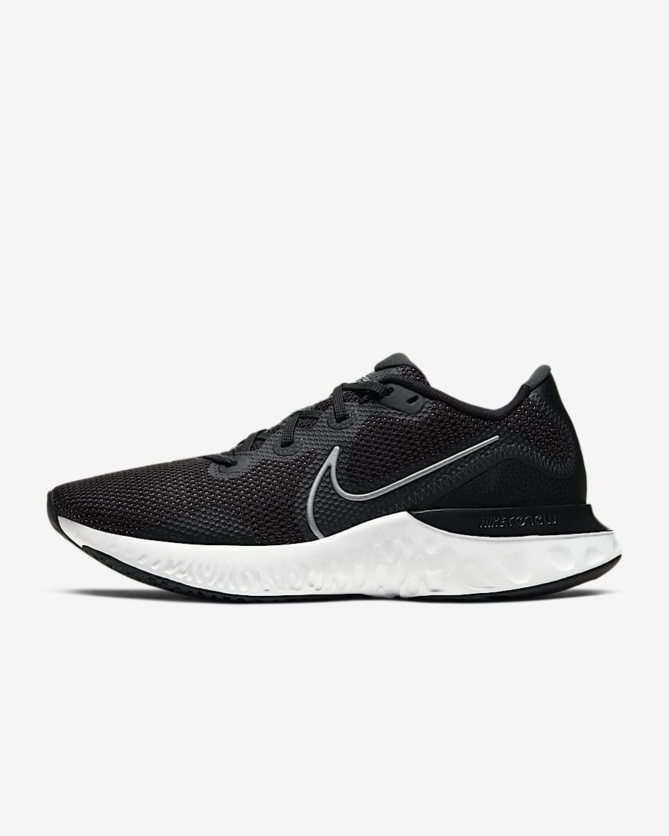 Nike Renew Run 男子跑步鞋 - 黑/白色/暗烟灰/金属银