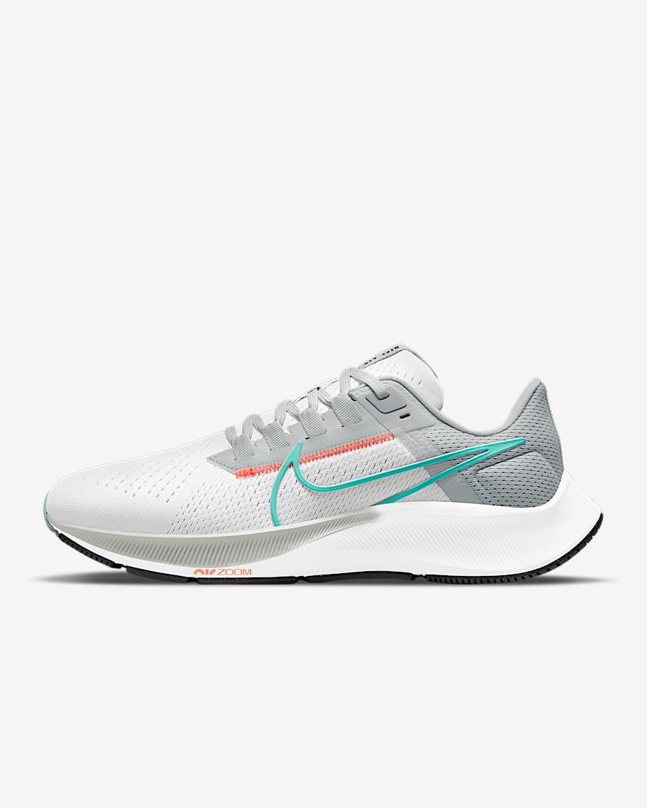 Nike Pegasus 38 女子公路跑步鞋 - 白色/白金色/狼灰/活力宝蓝