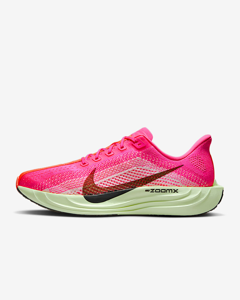 Nike Pegasus Plus 耐克超级飞马男子公路跑步鞋 - 透明粉/亮深红/微黄绿/红杉绿