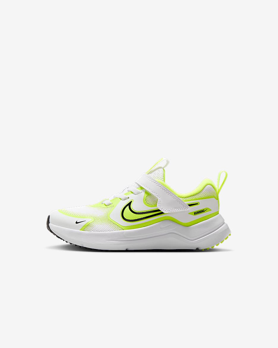 Nike Cosmic Runner 耐克宇宙一号幼童易穿脱运动鞋 - 白色/荧光黄/黑