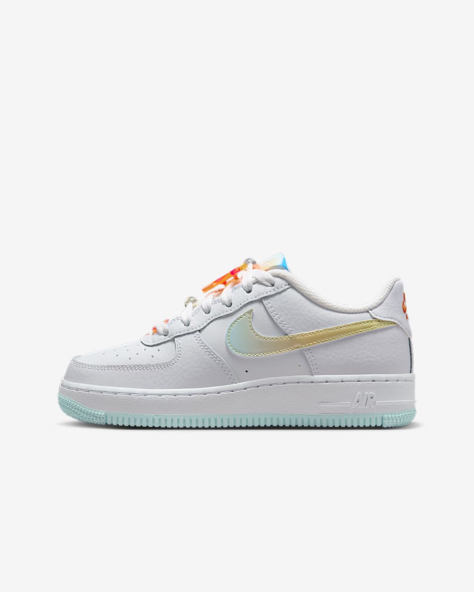 Nike Air Force 1 LV8 大童空军一号运动鞋 - 白色/白色/冰川蓝/多色
