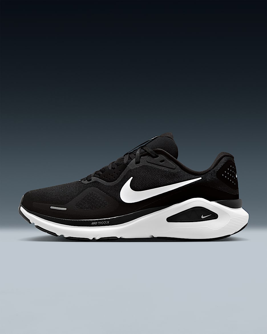Nike Structure 26 耐克稳程男子公路跑步鞋 - 黑/冷灰/金属银/白色