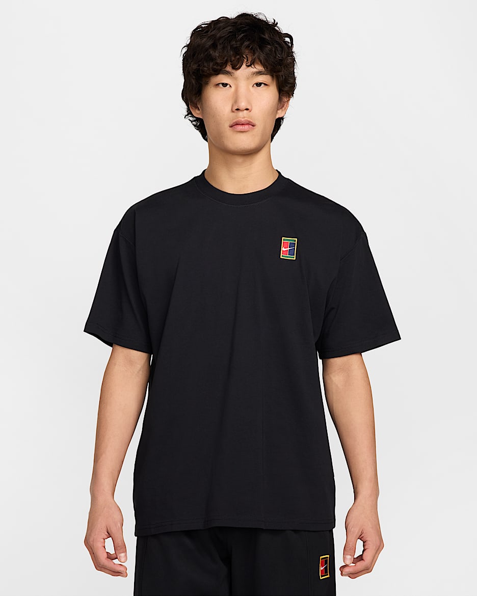 NikeCourt 男子网球T恤 - 黑
