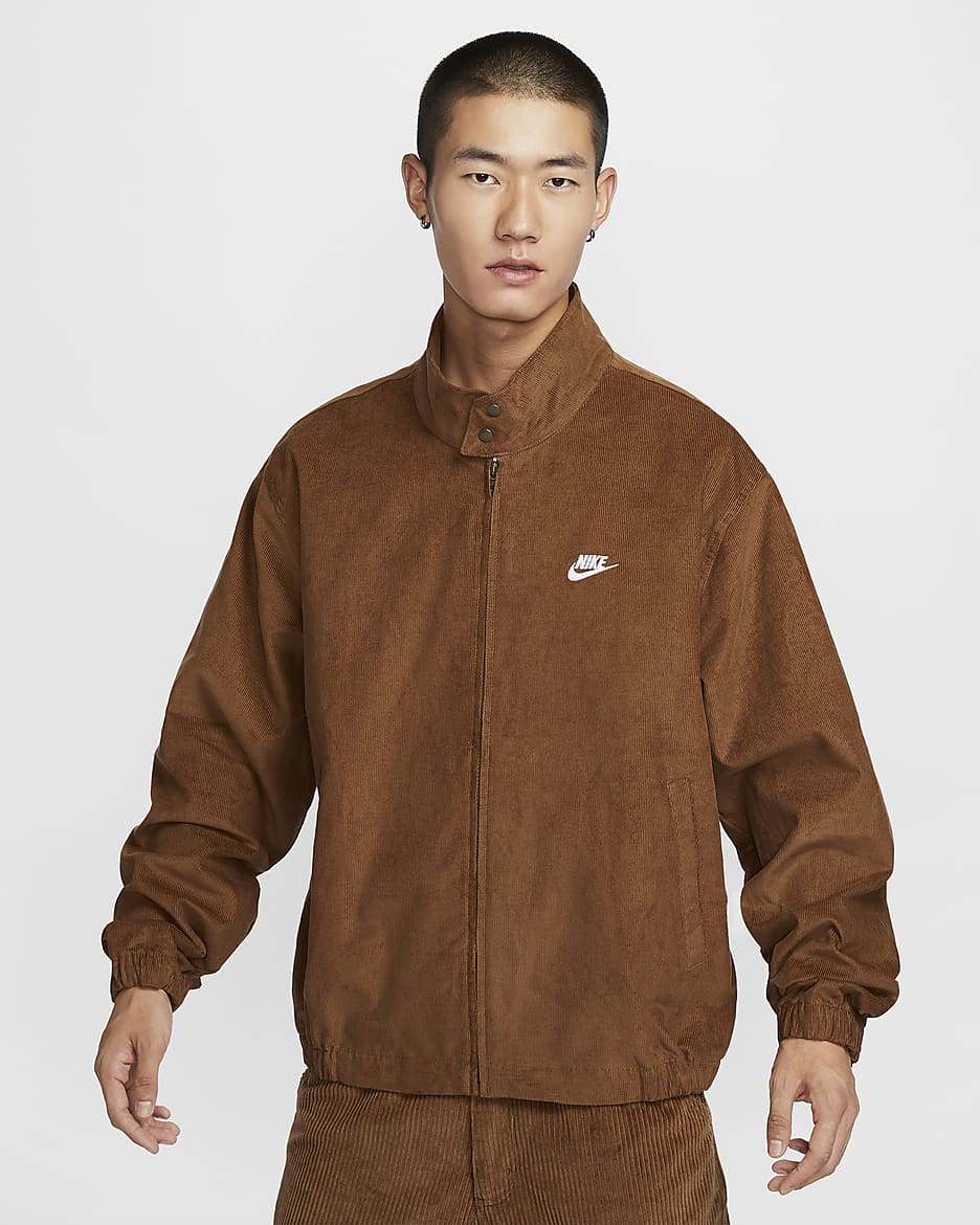 Nike Sportswear Club 巴恩风男子复古灯芯绒哈灵顿夹克 - 浅英国褐/白色