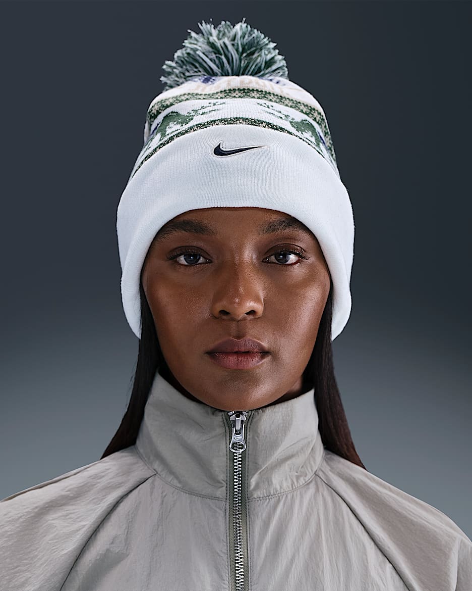 Nike Peak 冬季款针织帽 - 帆白/冷杉绿/深藏青/深藏青