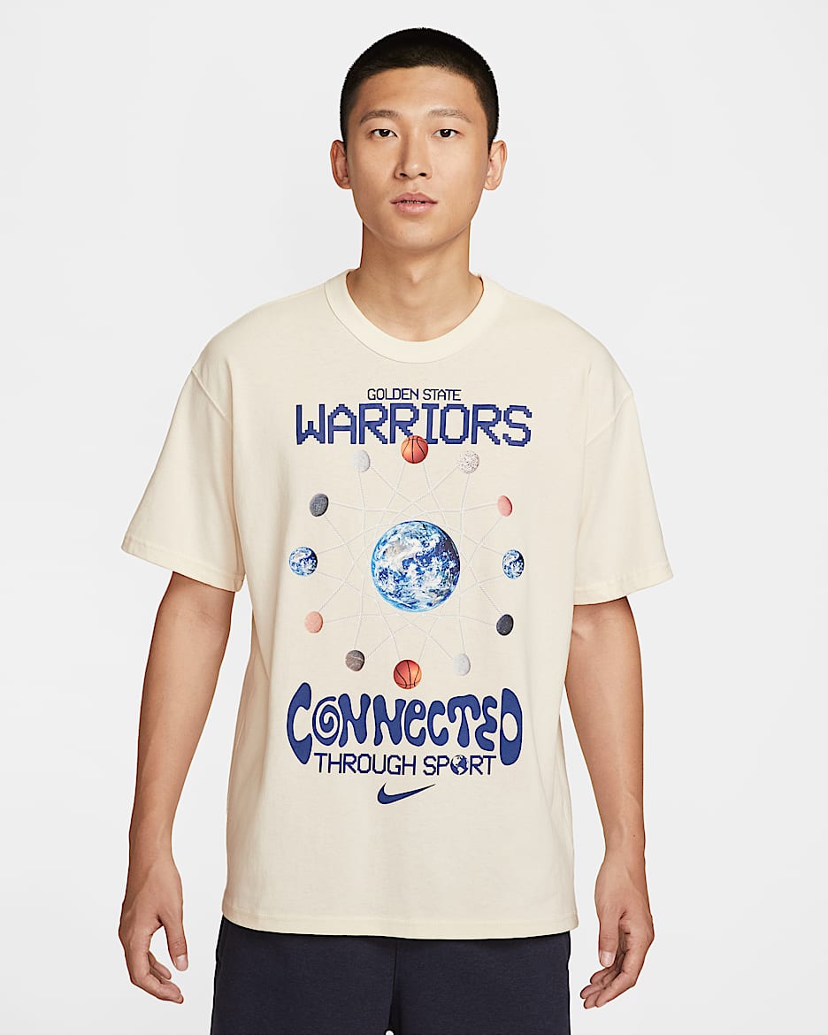金州勇士队 Courtside Nike NBA 男子T恤 - 纯色