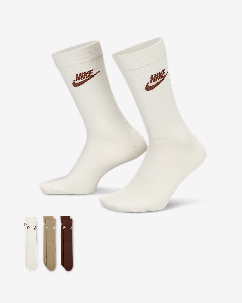 Nike Sportswear Everyday Essential 速干中筒运动袜（3 双） - 多色
