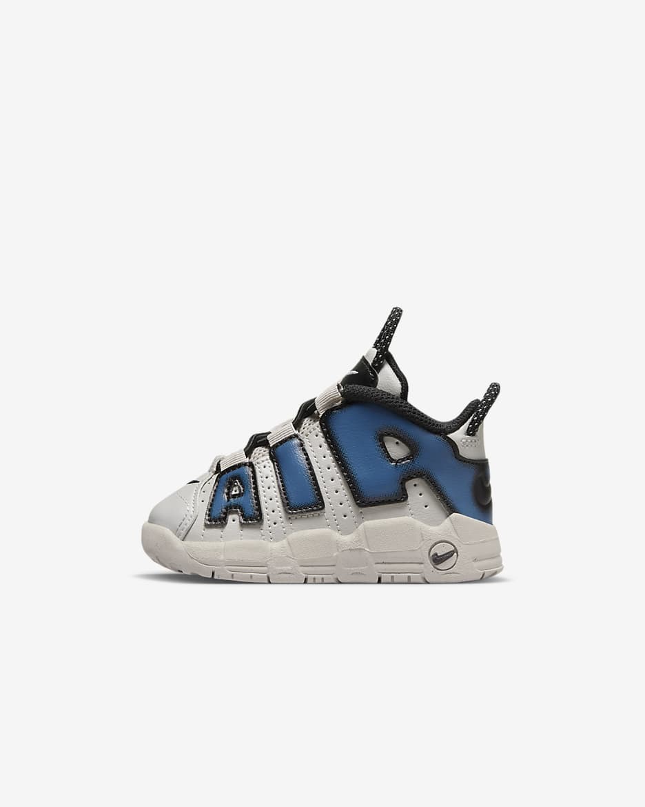 Nike Air More Uptempo (TD) 婴童运动童鞋 - 浅铁矿石灰/铁灰/黑/工业蓝