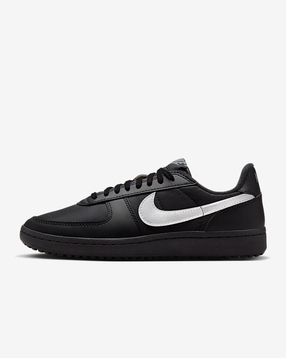 Nike Field General 女子薄底运动鞋 - 黑/黑/金属银