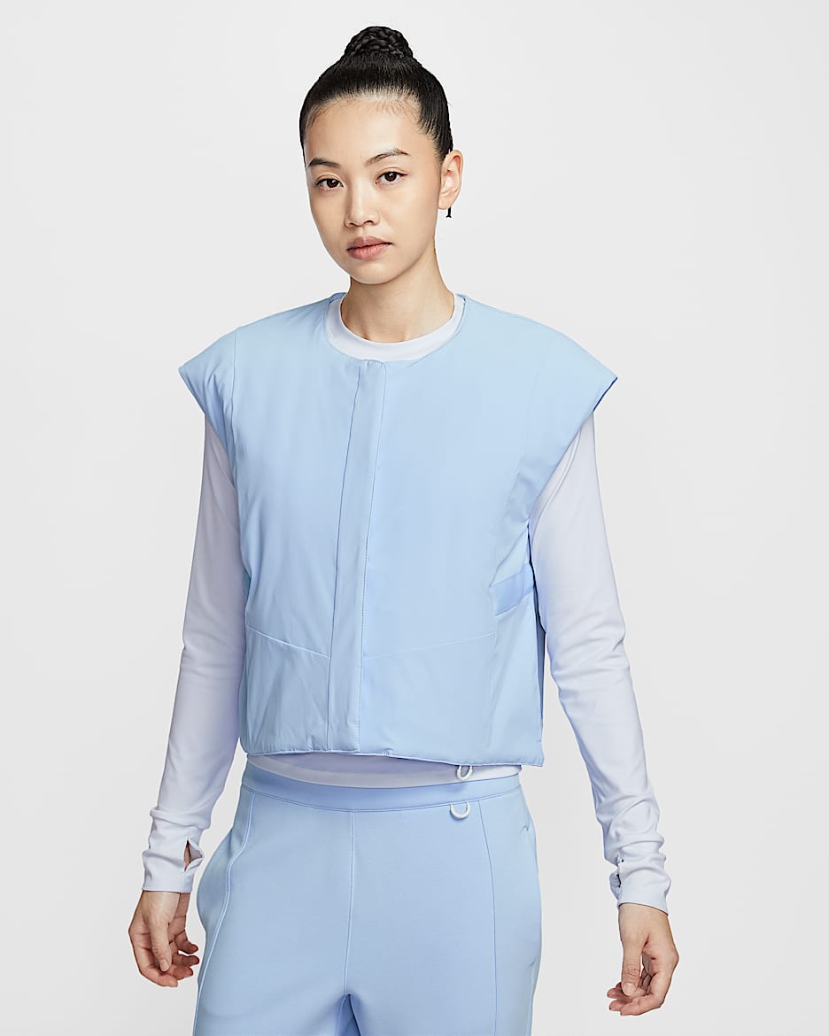 Nike 24.7 PerfectStretch Therma-FIT 女子保暖马甲 - 天青石蓝/队橙/心灵蓝