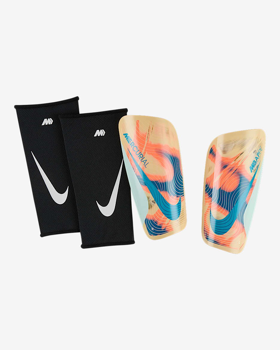 Nike Mercurial Lite "Kylian Mbappé" 耐克刺客系列姆巴佩足球护腿板（1 对） - 冰番石榴色/浅甜瓜橙/深渊绿