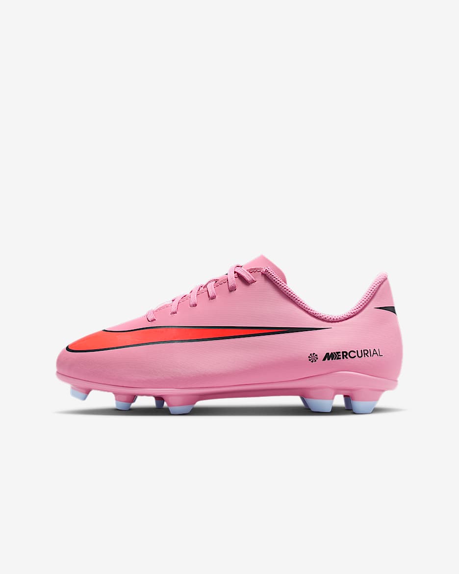 Nike Jr. Mercurial Vapor 16 Club 耐克刺客系列大童多种场地低帮足球鞋 - 神秘火烈鸟红/鲜橙红/黑