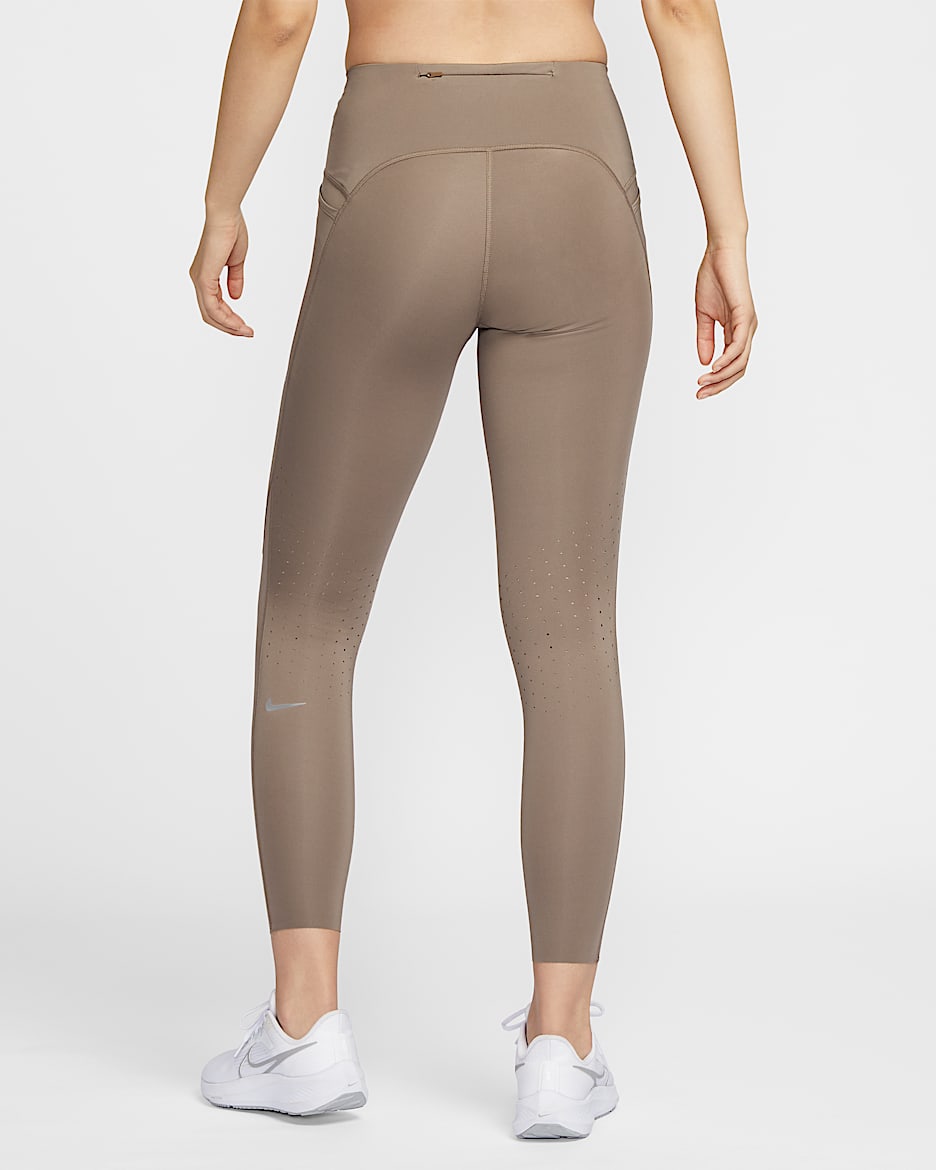 Nike Swift 女子速干高腰口袋跑步九分紧身裤 - 貂棕