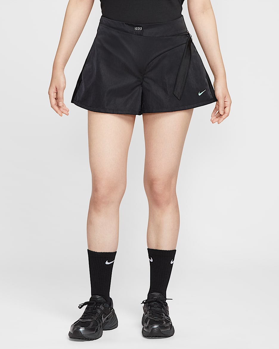 Serena Williams Design Crew 女子高腰短裤 - 黑/泡沫薄荷绿