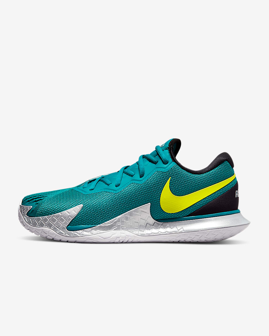 NikeCourt Zoom Vapor Cage 4 Rafa 纳达尔男子硬地球场网球鞋 - 亮杉木绿/黑/白色/原子绿