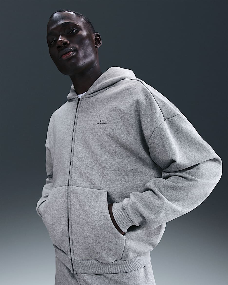 Nike Standard Issue Therma-FIT 耐克篮球小标系列男子全长拉链开襟加绒篮球连帽衫 - 调色暗灰/黑