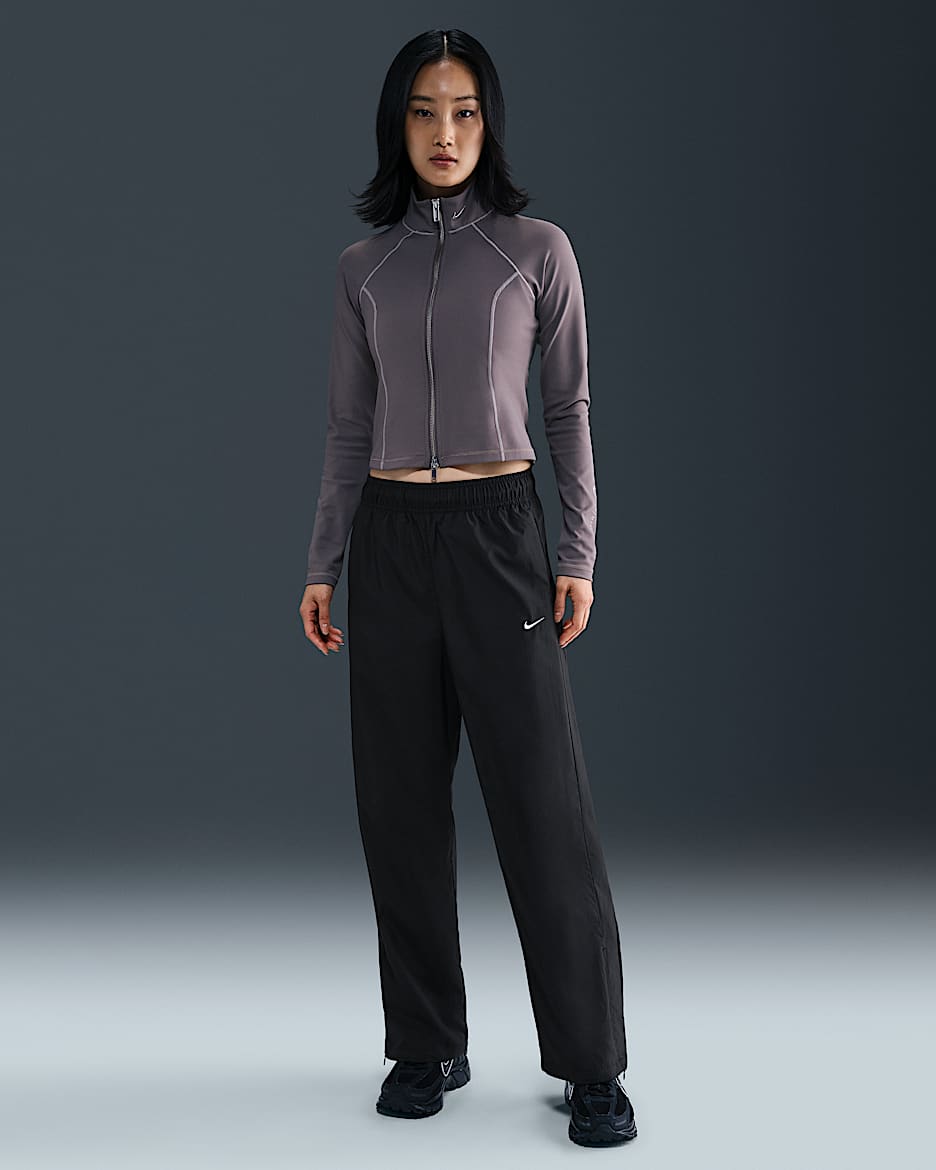 Nike Sportswear Classic 女子中腰直筒长裤 - 黑/帆白