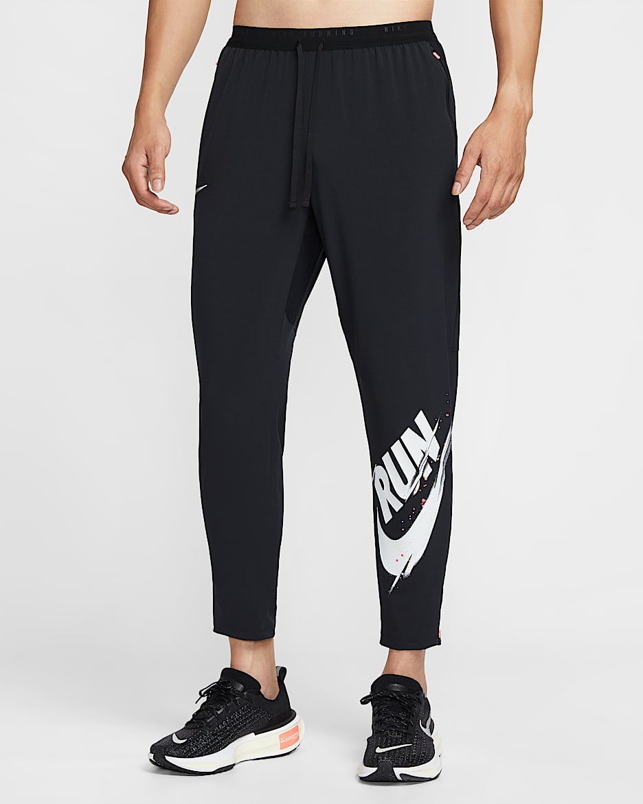 Nike Dri-FIT 男子速干梭织跑步长裤 - 黑