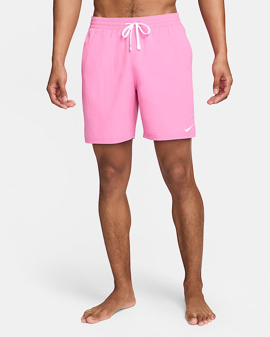 Nike Swim 男子沙滩短裤 - 俏皮粉/白色