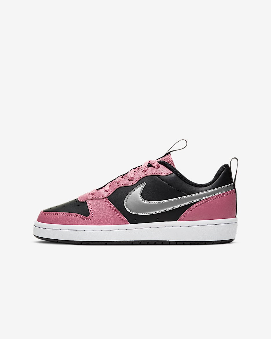 Nike Court Borough Low 2 SE 大童运动鞋 - 淡莓红/霞光粉/黑/金属银