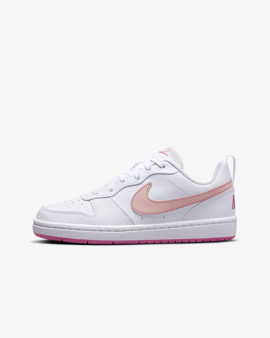 Nike Court Borough Low Recraft 耐克酷菠萝大童运动鞋 - 白色/亚紫粉/橙粉